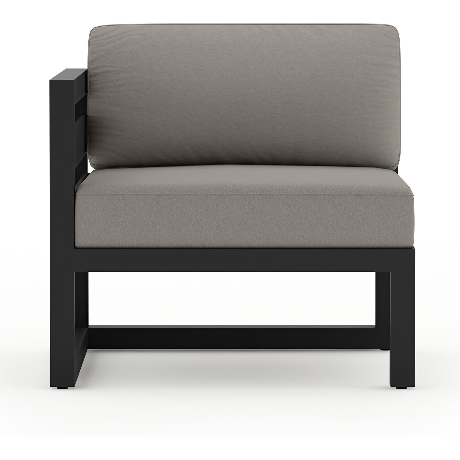Misty Cove Aluminum Left Arm Section in Black/Canvas Charcoal by Lakeview Outdoor Designs