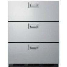 Summit Commercial 24-Inch 3.1 Cu. Ft. Triple Drawer Refrigerator With Recessed Handles - Stainless Steel - SP6DS7 image