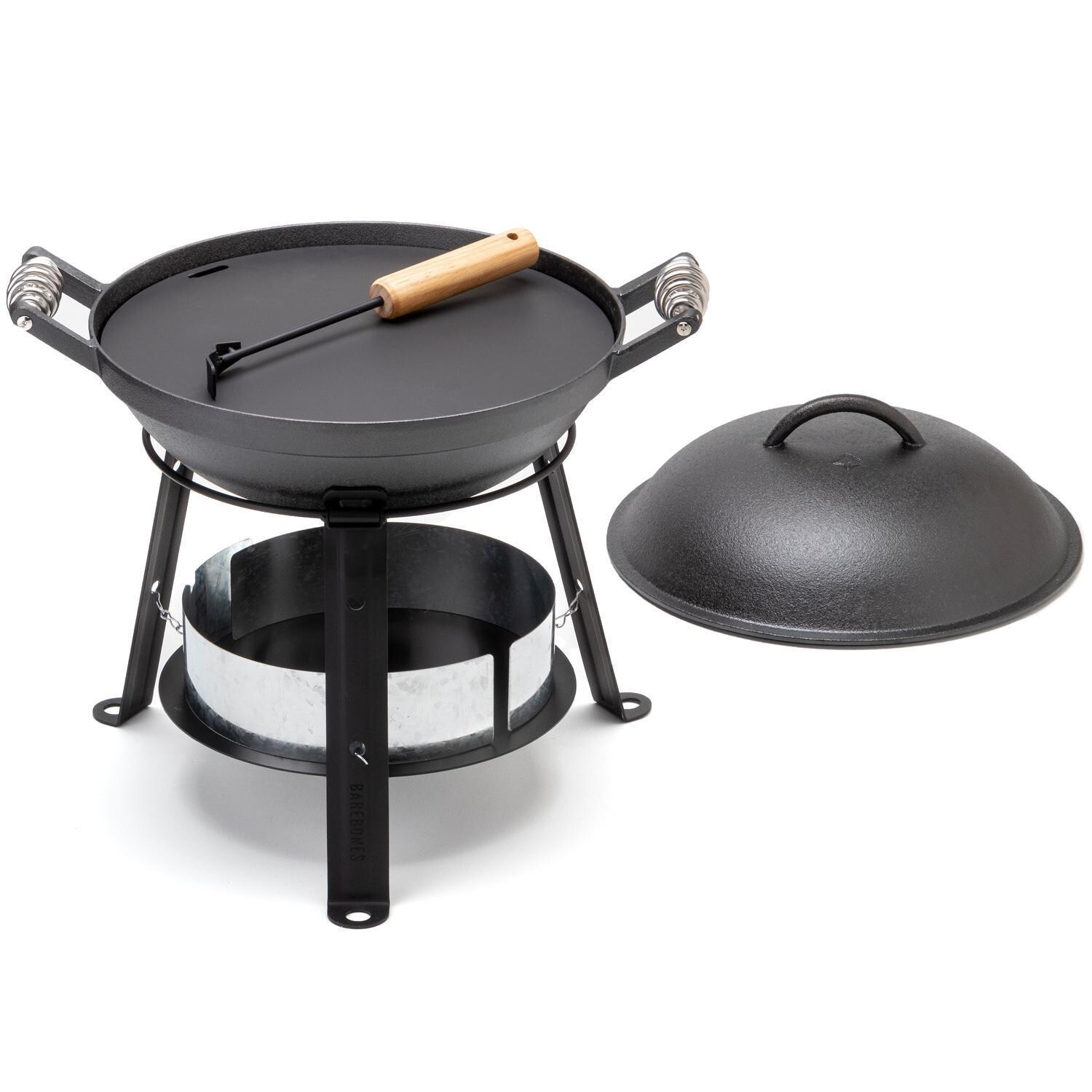 Barebones Living CKW-312 All-In-One Cast Iron Grill - Shown With Griddle Insert - White Background thumbnail