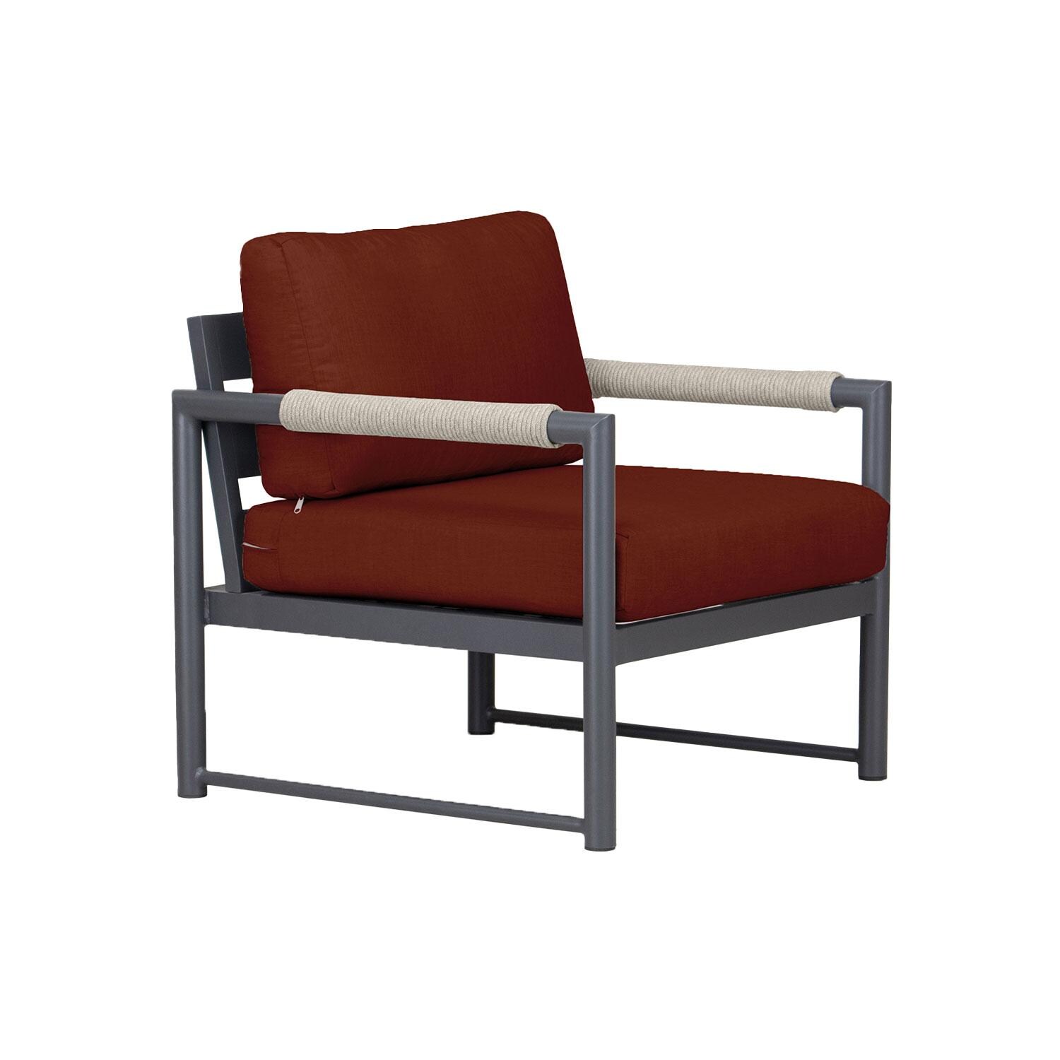 Lakeview AVEBAY-SL-PG-CC-HN Avenue Bay Slate/Pebble Gray Club Chair - Canvas Henna - Angled - White Background thumbnail