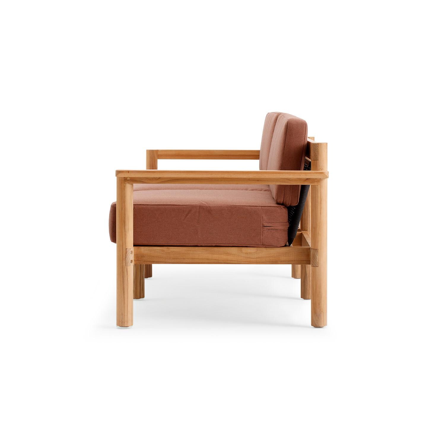 Neighbor HVN-LOVE-RU-2 Loveseat W/ Teak Arms - Side View thumbnail