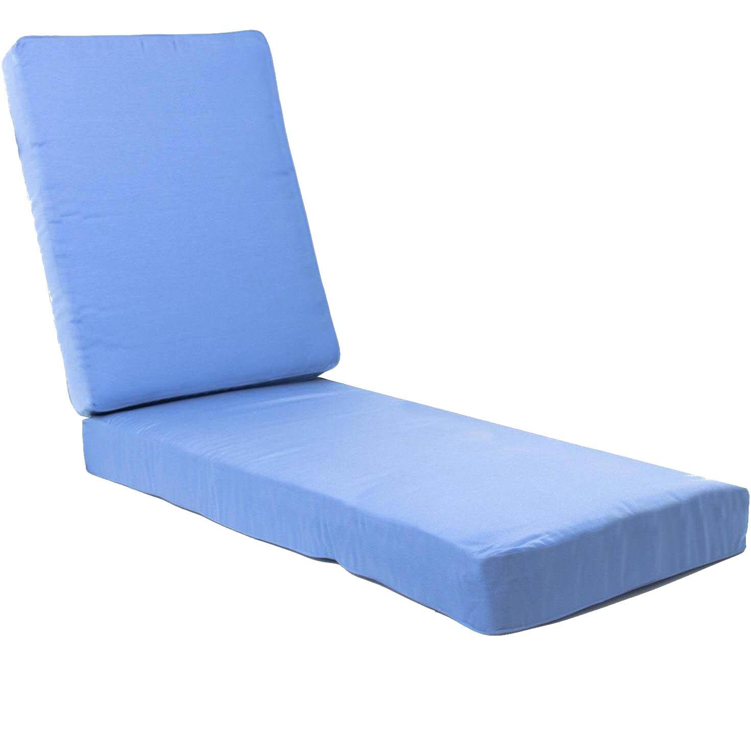 Sunbrella Canvas Capri Extra Long Outdoor Replacement Chaise Lounge Cushion W/ Knife Edge By BBQGuys Signature