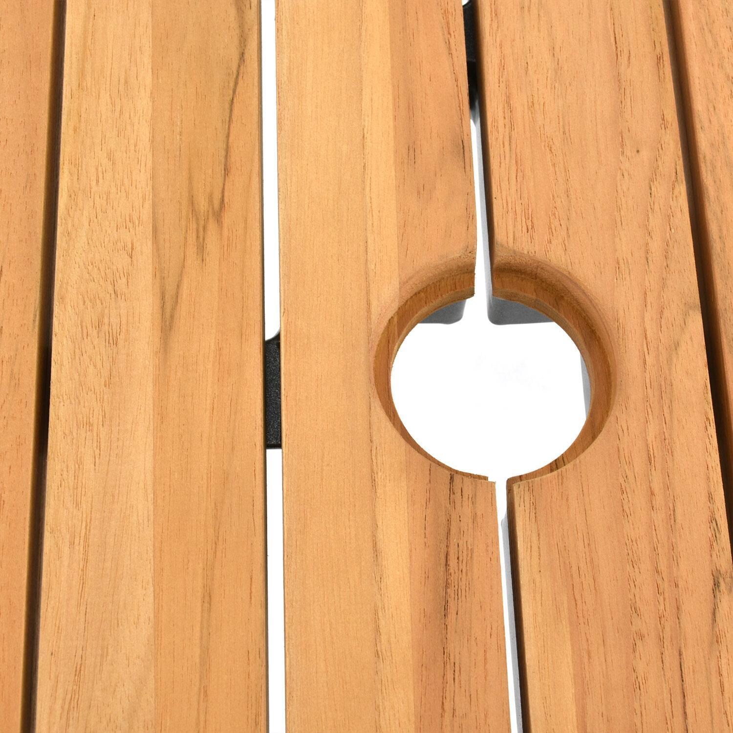 Lake Charles 71 Inch Aluminum Outdoor Dining Table by Lakeview Outdoor Designs - Umbrella Cover Off - Detail thumbnail