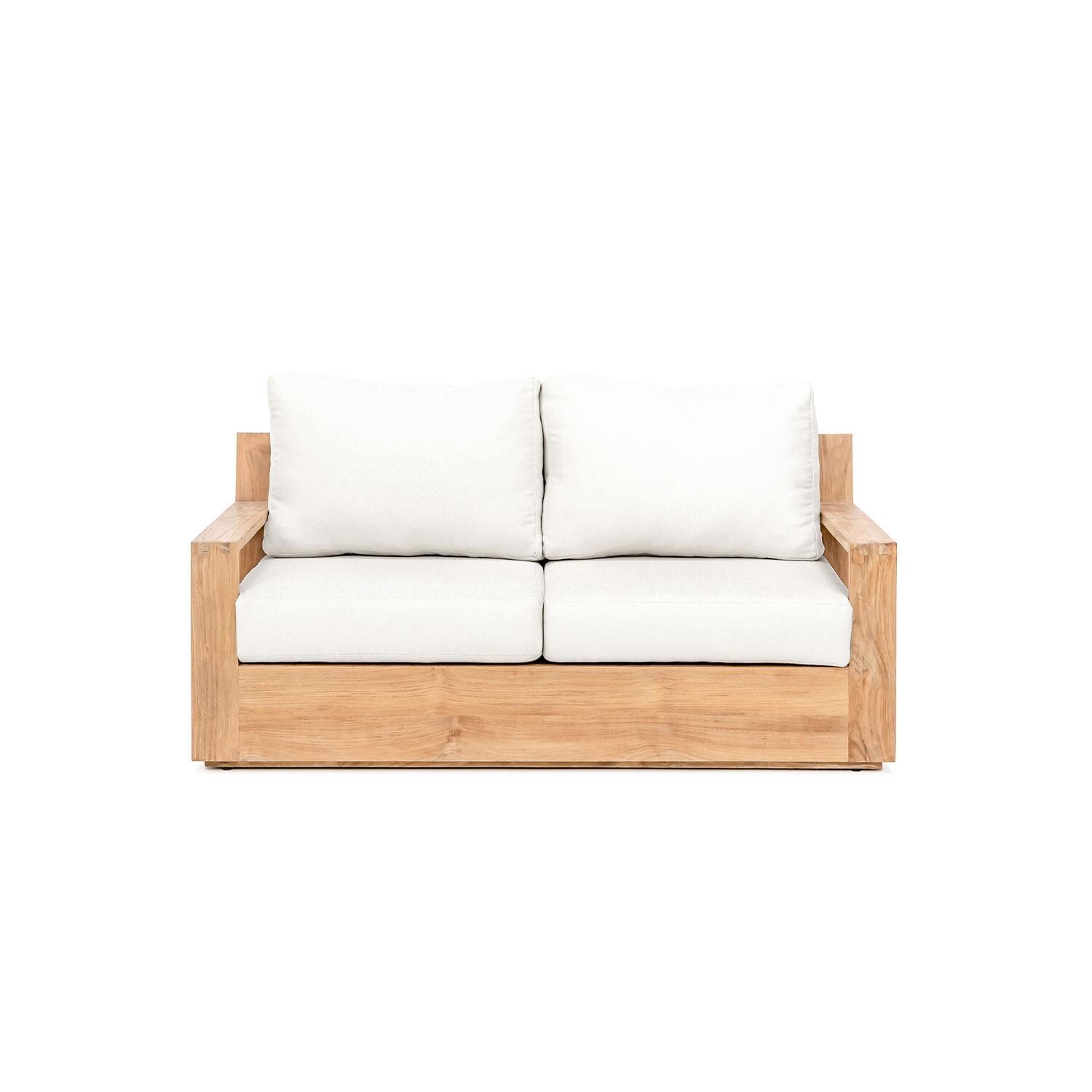 Scape Key 2 Person Teak Loveseat in Natural by Lakeview Outdoor Designs - White Background thumbnail