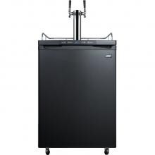 Summit 24-Inch 5.6 Cu. Ft. Freestanding Double Tap Beer Dispenser / Kegerator - Black - SBC635MTWIN image