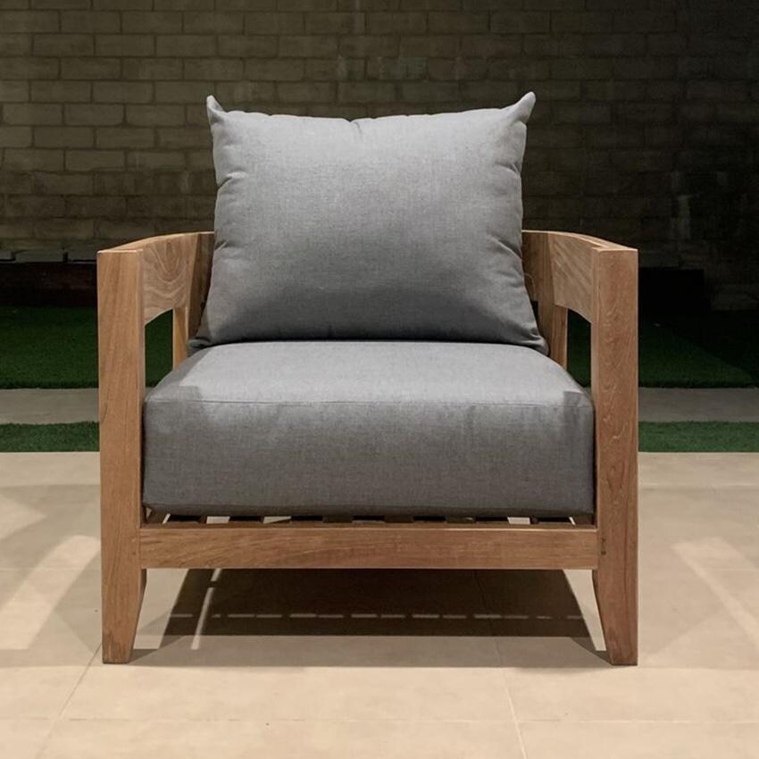 Avondale 5 Pc Teak Seating Set Swivel in Cast Slate by Lakeview Outdoor Designs - Lifestyle thumbnail