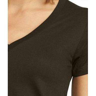 District Threads Ladies Perfect Weight V-Neck T-Shirt 4XL - Espresso