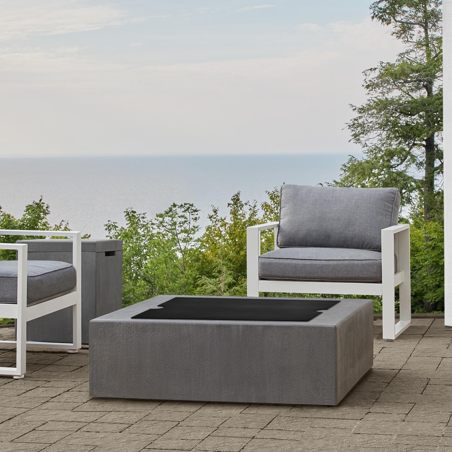 BBQGuys Signature 25Inch Square Aluminum Fire Table Lid Fits 40Inch