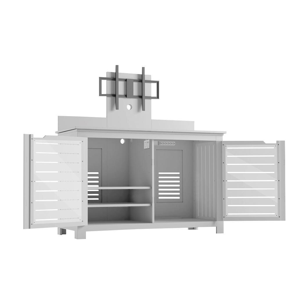 Ledge Lounger Mainstay Rectangle Bar Credenza w/ TV Mount - White - White Background thumbnail