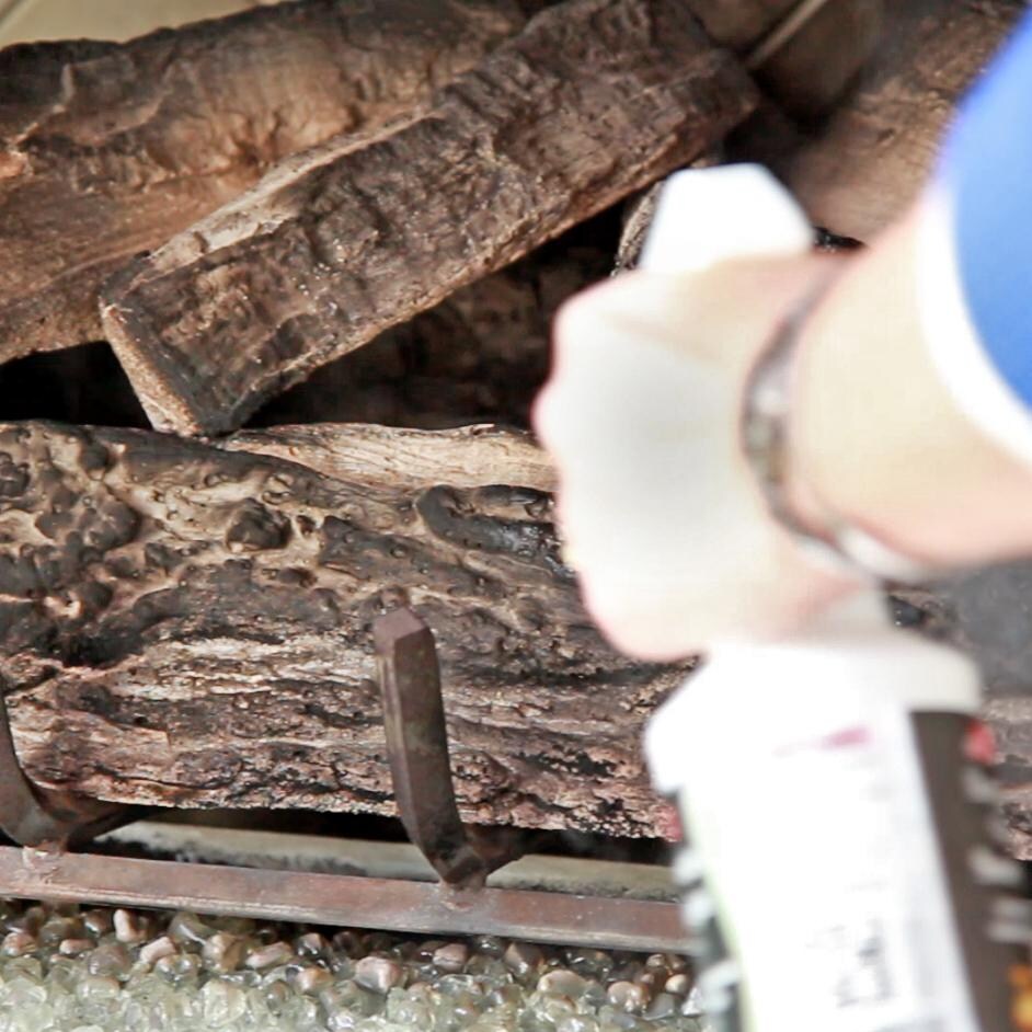 Rutland Gas Log Soot Remover - Applying The Cleaner thumbnail