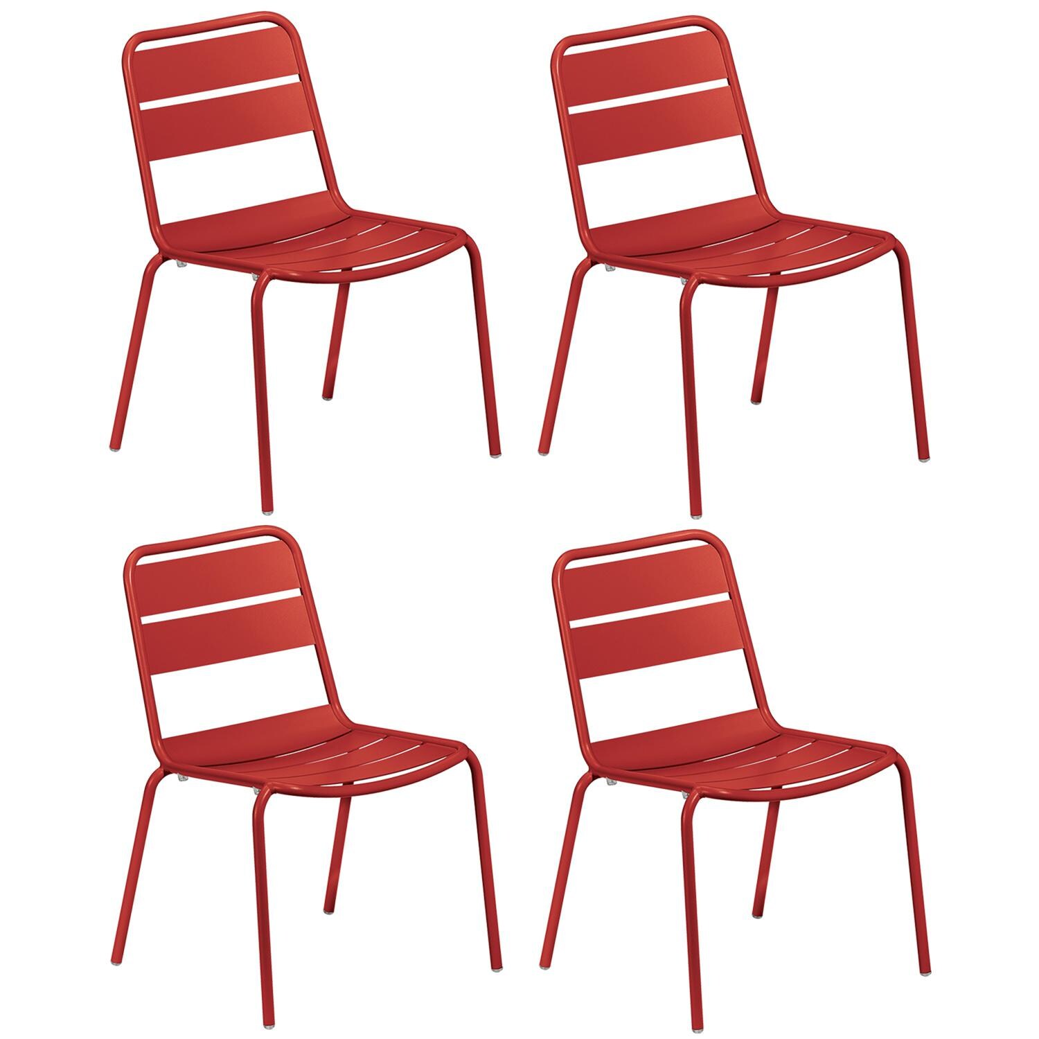 Oxford Garden Kapri 4 Pc Aluminum Dining Side Chair in Venetian thumbnail