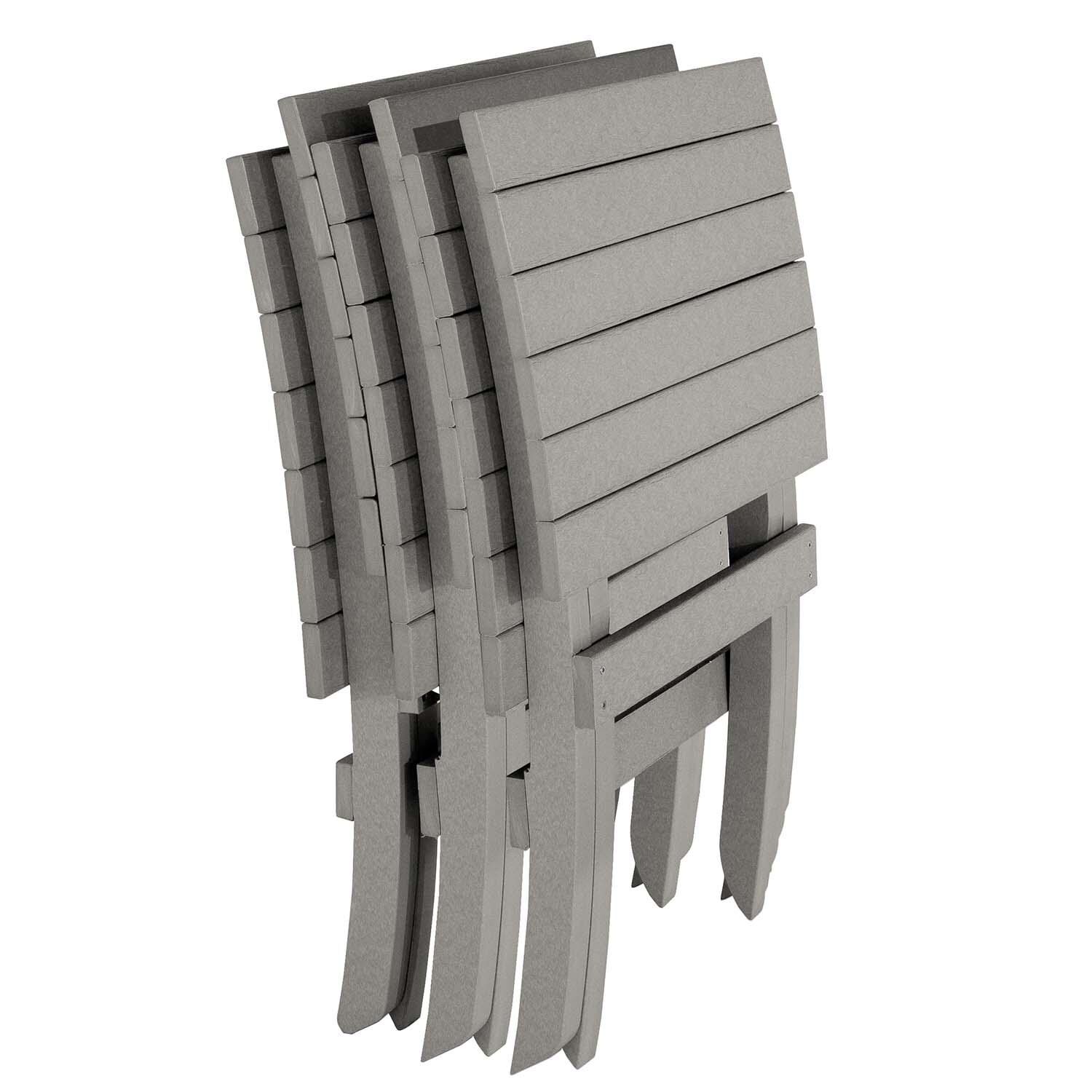 Hazel Cove Recycled Plastic Folding & Stacking Dining Side Chair in Cove Gray by Lakeview Outdoor Designs - Stacking - White Background thumbnail