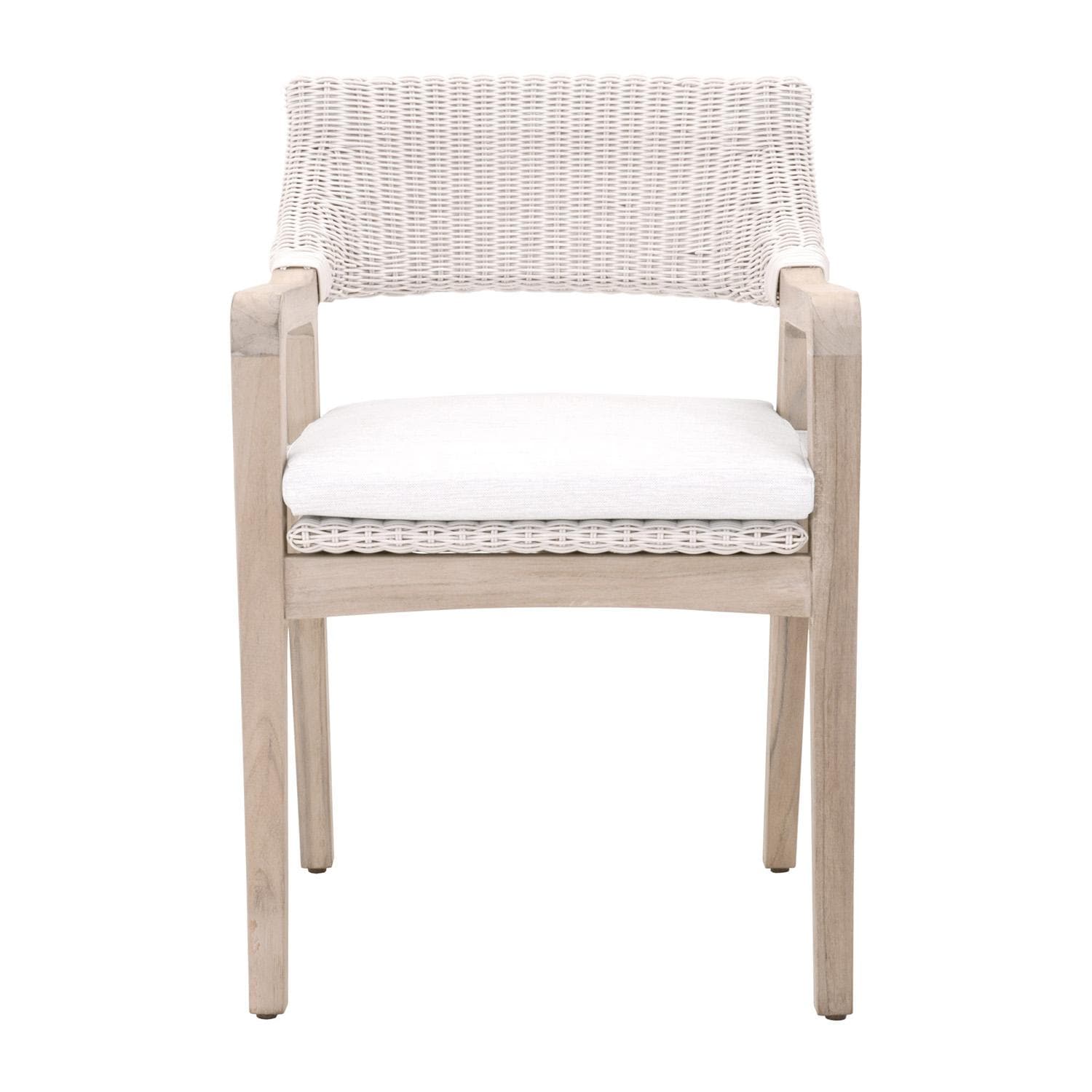 Lakeview Outdoor Designs Laurabelle Wicker Dining Arm Chair in Teak/White Speckle by - LV-1016810