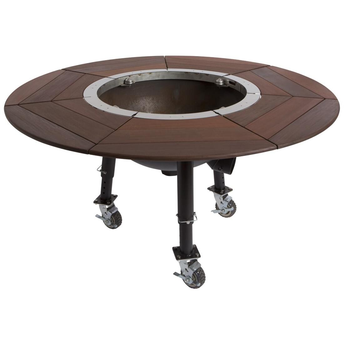 Gather Grills Tailgater 28-Inch Wood Fire Pit W/ 61-Inch Ipe Hardwood Table - T01000101 image