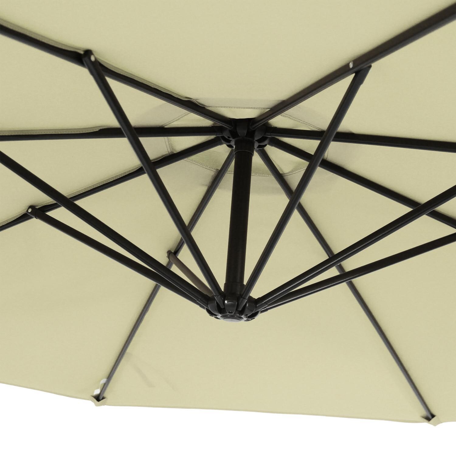 Ultimate Patio 9.5 Ft. Octagonal Patio Cantilever Umbrella W/ Crank - Pale Buttercup - Sturdy Rib In Canopy thumbnail