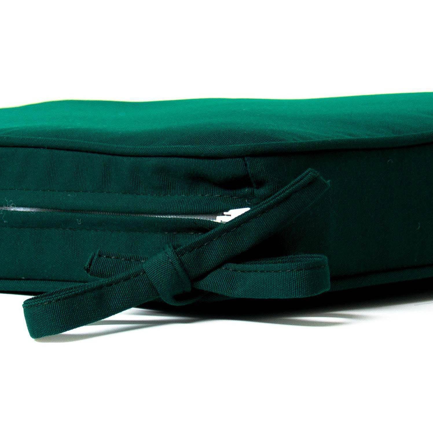 Sunbrella Canvas Forest Green Large Outdoor Replacement Seat Cushion W/ Piping By BBQGuys