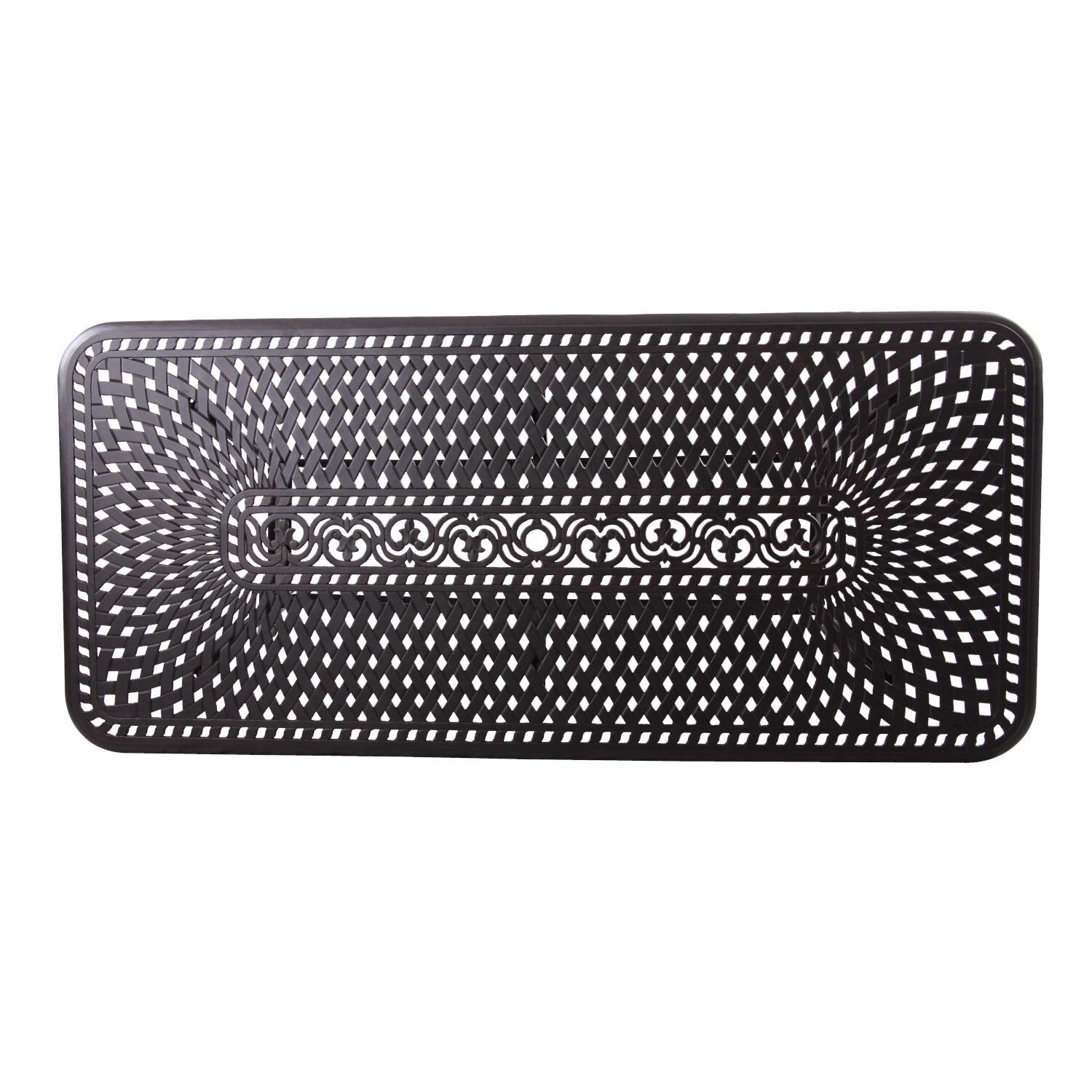 Darlee 201660-9PC-60XL Capri Cast Aluminum 92 X 42 Inch Rectangular Dining Table - Top Detail thumbnail