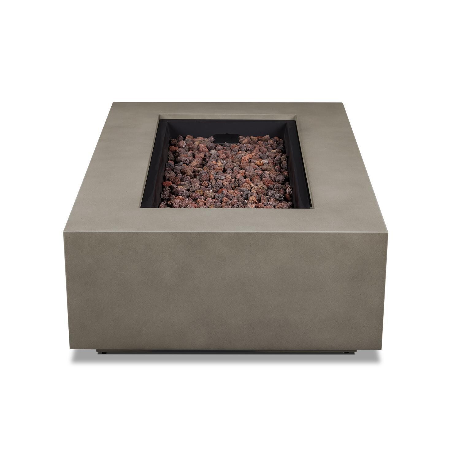 Lakeview Outdoor Designs SC-C9813LP-MGRY Elysian 50-Inch Rectangle Propane Gas Fire Table - Front View thumbnail