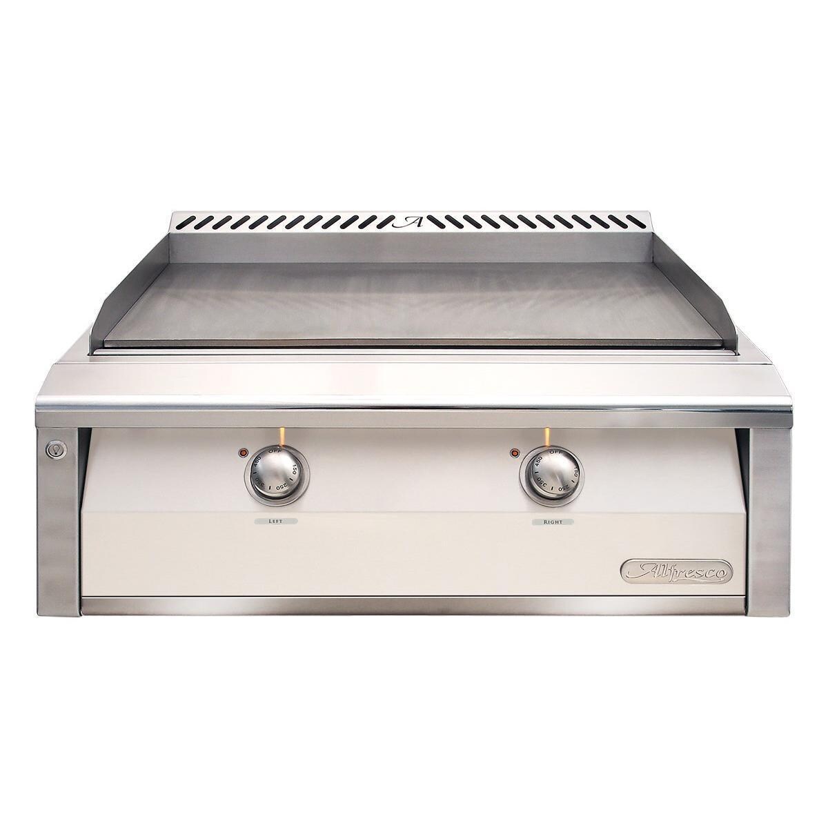 Alfresco 30-Inch Built-In Propane Griddle in Signal White Gloss - AXE-30GT-LP-S9003