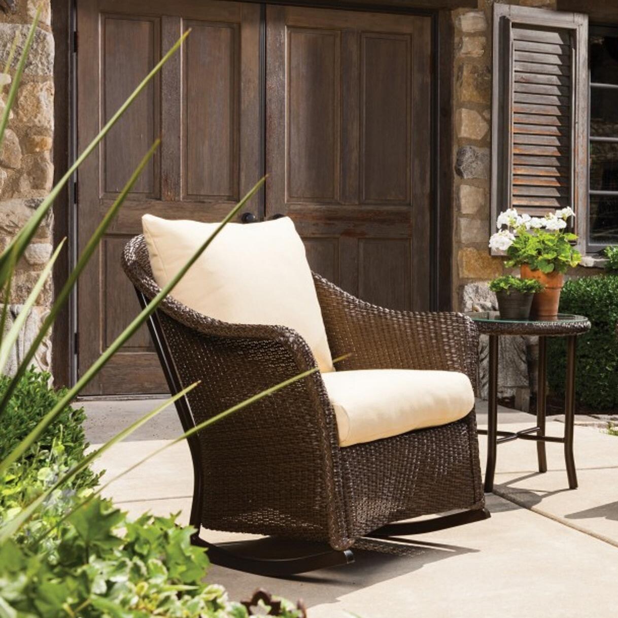 Weekend Retreat Lloyd Loom Rocking Chair in Mink/Sailcloth Salt by Lloyd Flanders