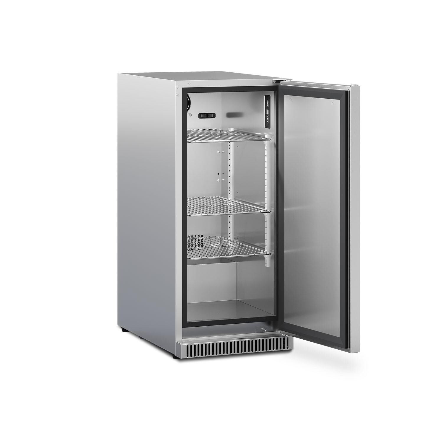 Dometic E-Series 15-Inch Reversible Hinge Refrigerator W/ Lock - Opened thumbnail
