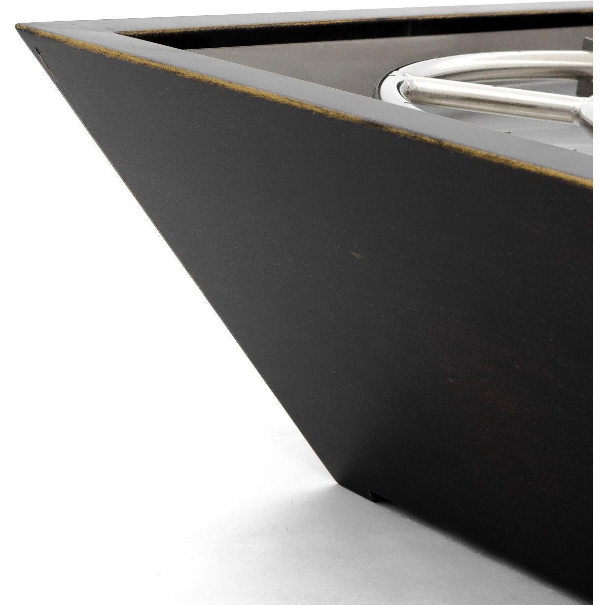 BBQGuys Signature Series Westfalen 24-Inch Square High-Rise Natural Gas Fire Bowl - Oil Rubbed Bronze - Finish Detail thumbnail