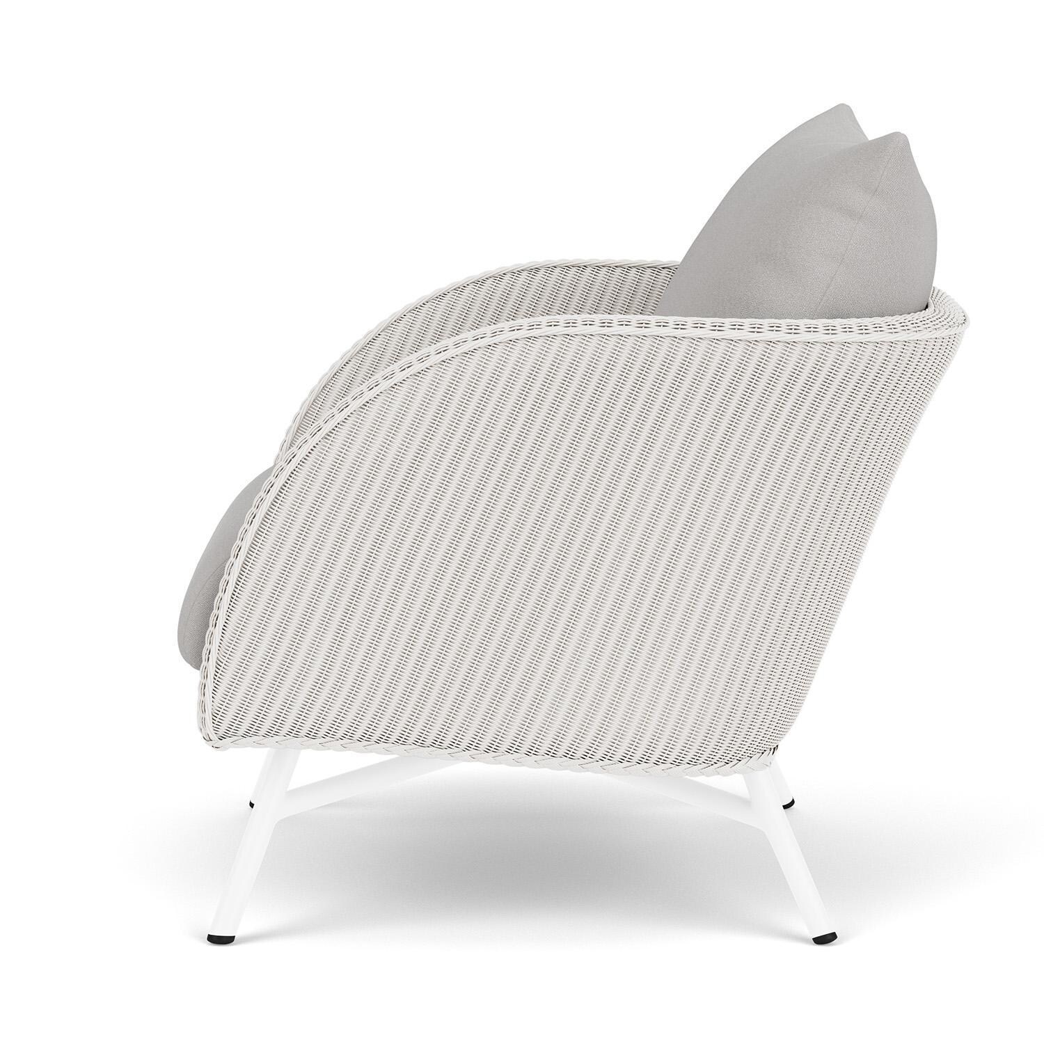 Lloyd Flanders Essence Lounge Chair W/Tundra Dove Fabric - White Finish - Side thumbnail