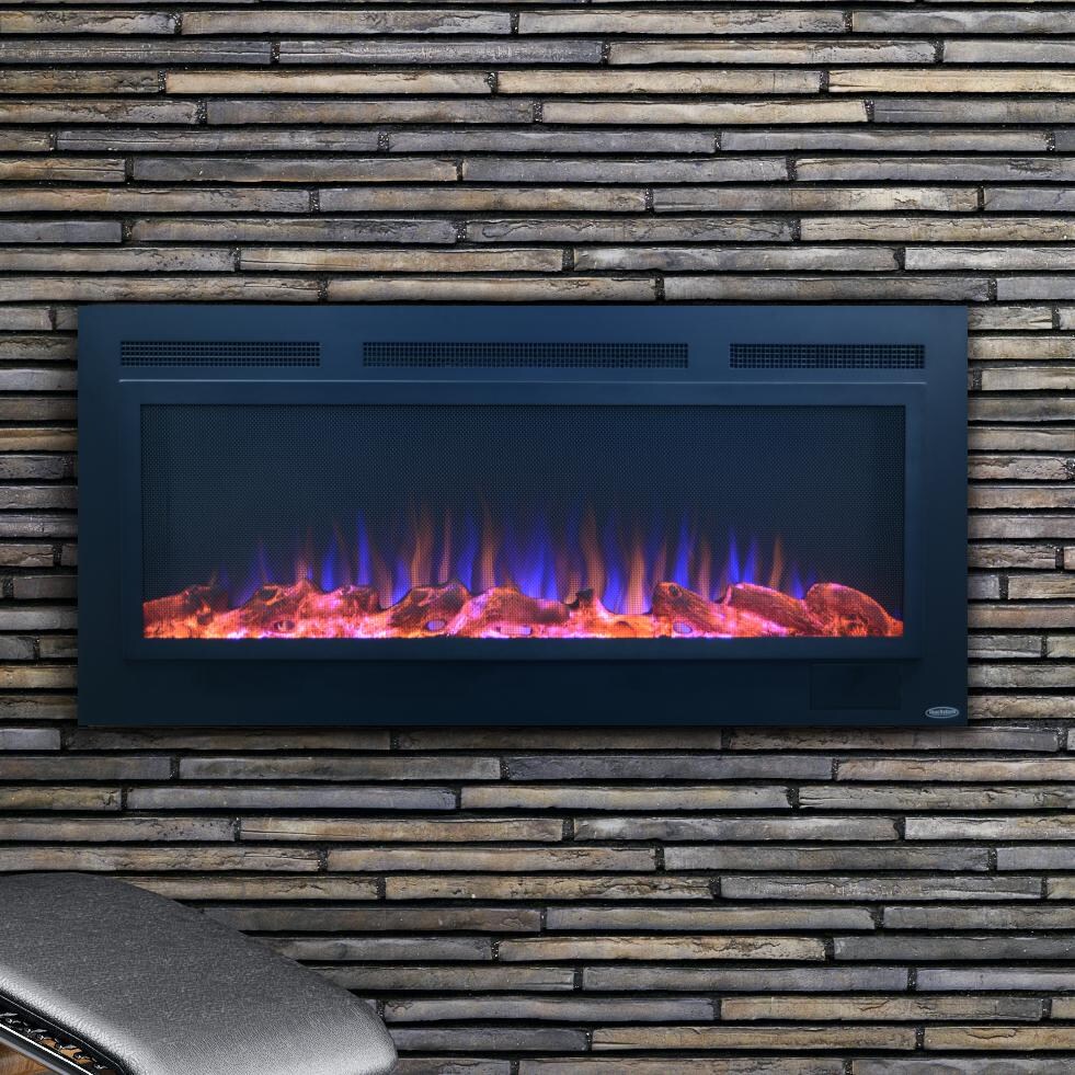 Touchstone Home Products Sideline 50-Inch Wall Mount/Flush Mount Electric Fireplace With Steel Surround - Installed thumbnail