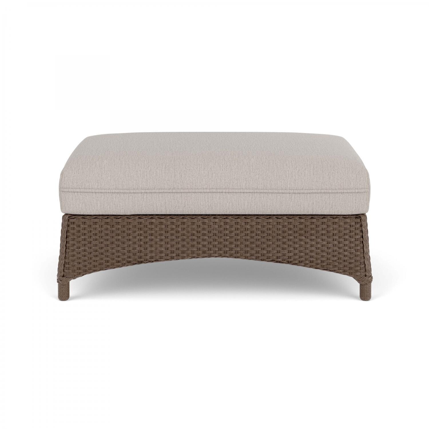 Mandalay Lloyd Loom Large Ottoman in Bark/Remy Cloud by Lloyd Flanders