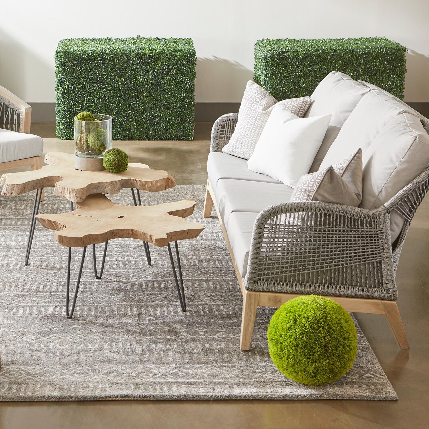 Lakeview Gray Teak Teak Nesting Coffee Table - Lifestyle thumbnail