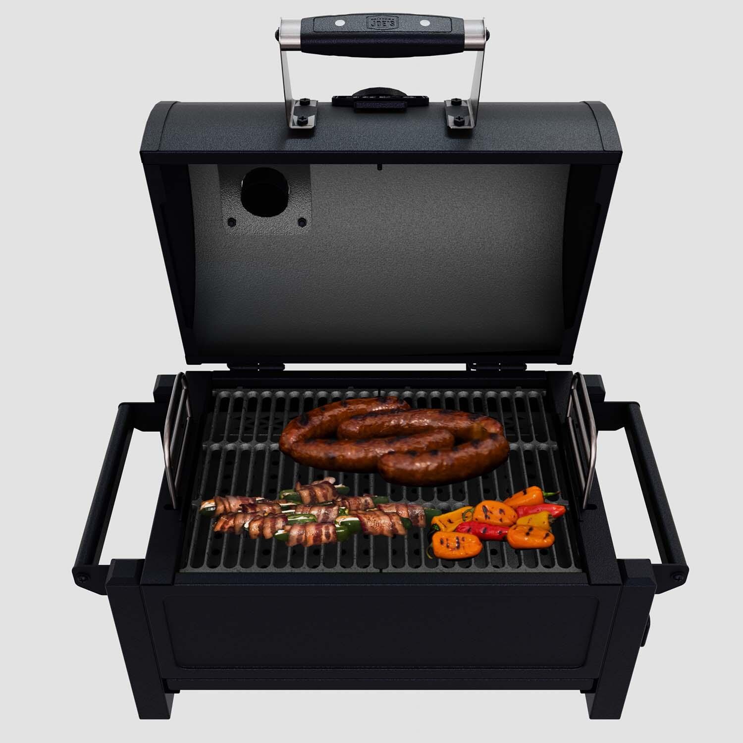 Oklahoma Joe's 19402088 Rambler Portable Grill - Lid Open - White Background thumbnail