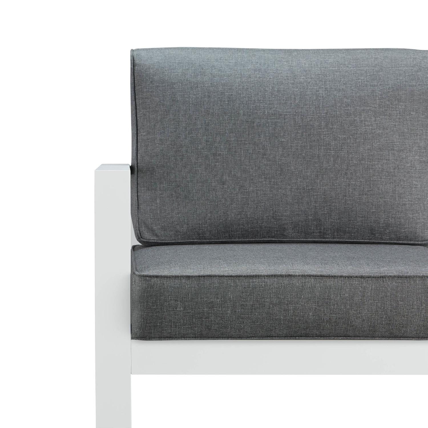 Lakeview Villa Flora White W/ Gray Cushions 2 Piece Aluminum Chair Set - Detail thumbnail