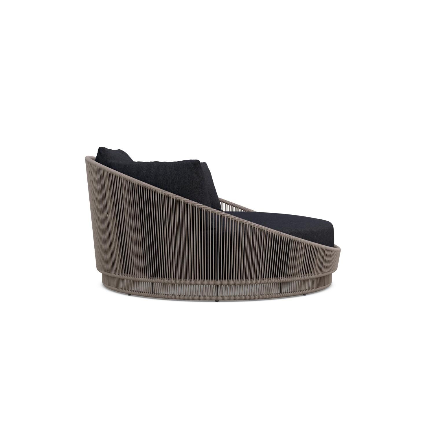 Azzurro Living PMA-TR18DB-CU Palma Woven Rope Daybed in Mocha /Midnight - Side - White Background thumbnail