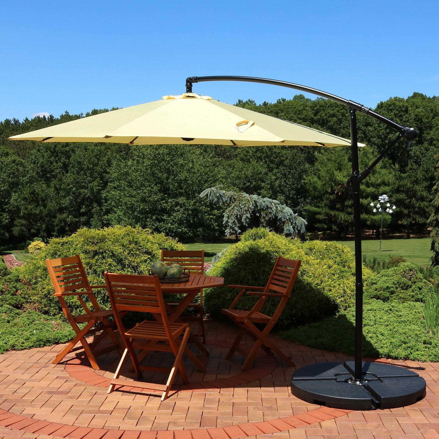 Ultimate Patio 9.5 Ft. Octagonal Patio Cantilever Umbrella W/ Crank - Pale Buttercup thumbnail
