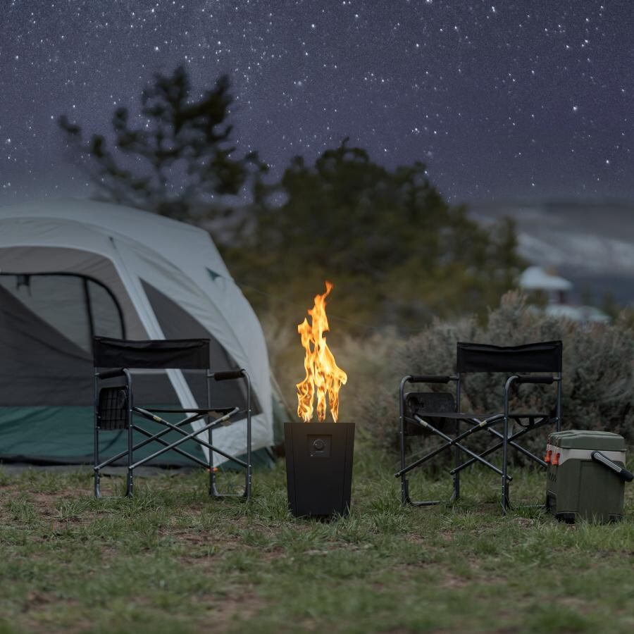 Live Outdoor FS1BLKLP Fire Storm Series 1 12-Inch Powder Coated Steel Propane Portable Fire Pit in Black - Hero - Lifestyle thumbnail