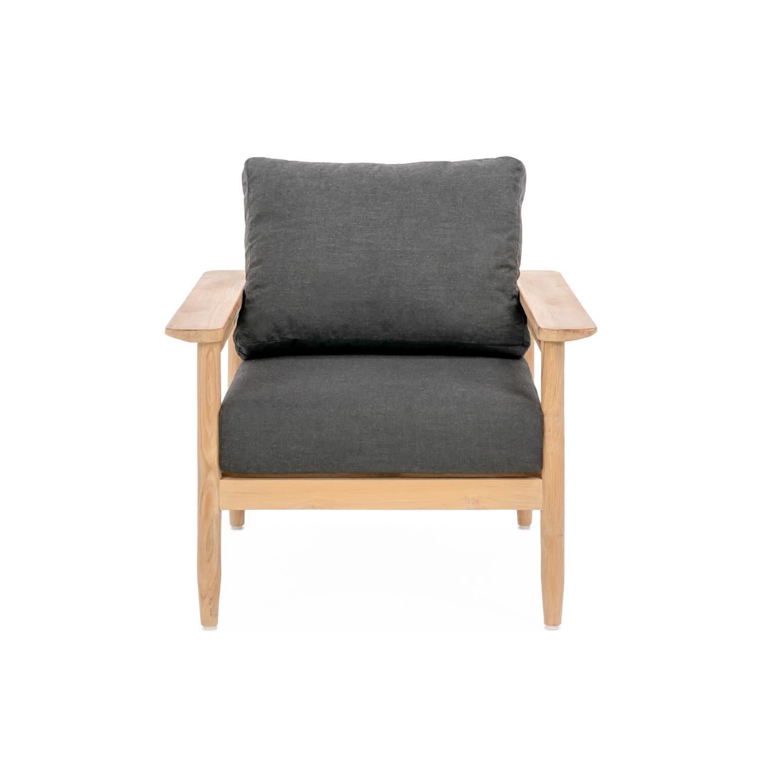 Teak + Table Ibiza Sofa/Clubs 4 Piece Lounge Set in Carbon - Club Chair - White Background thumbnail