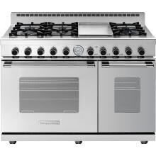 Tecnogas Superiore 48-Inch NEXT Classic Natural Gas Range With 6 Burners & Griddle - Stainless Steel - RN482GCS-S image