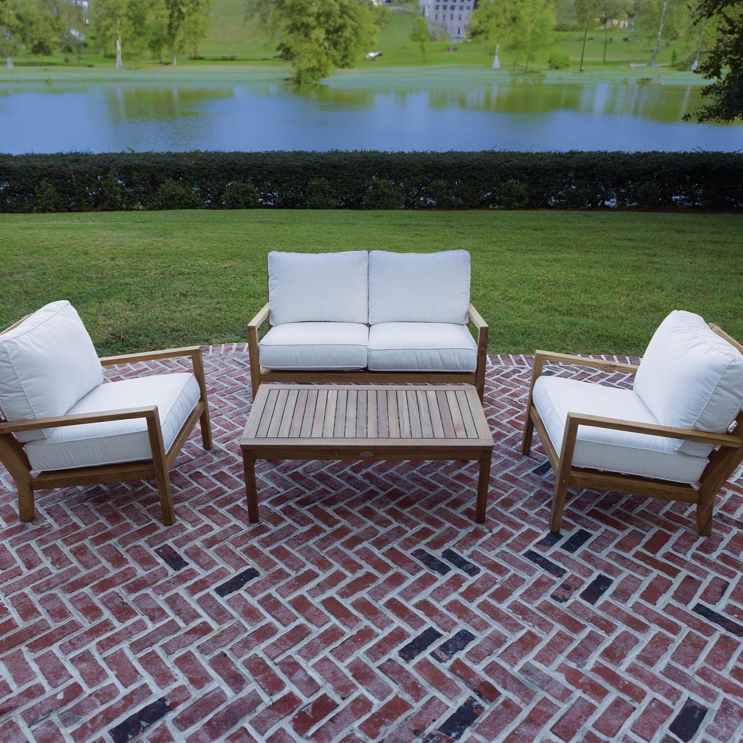 Coastal 4 Pc Teak Seating Set in Natural by Royal Teak Collection