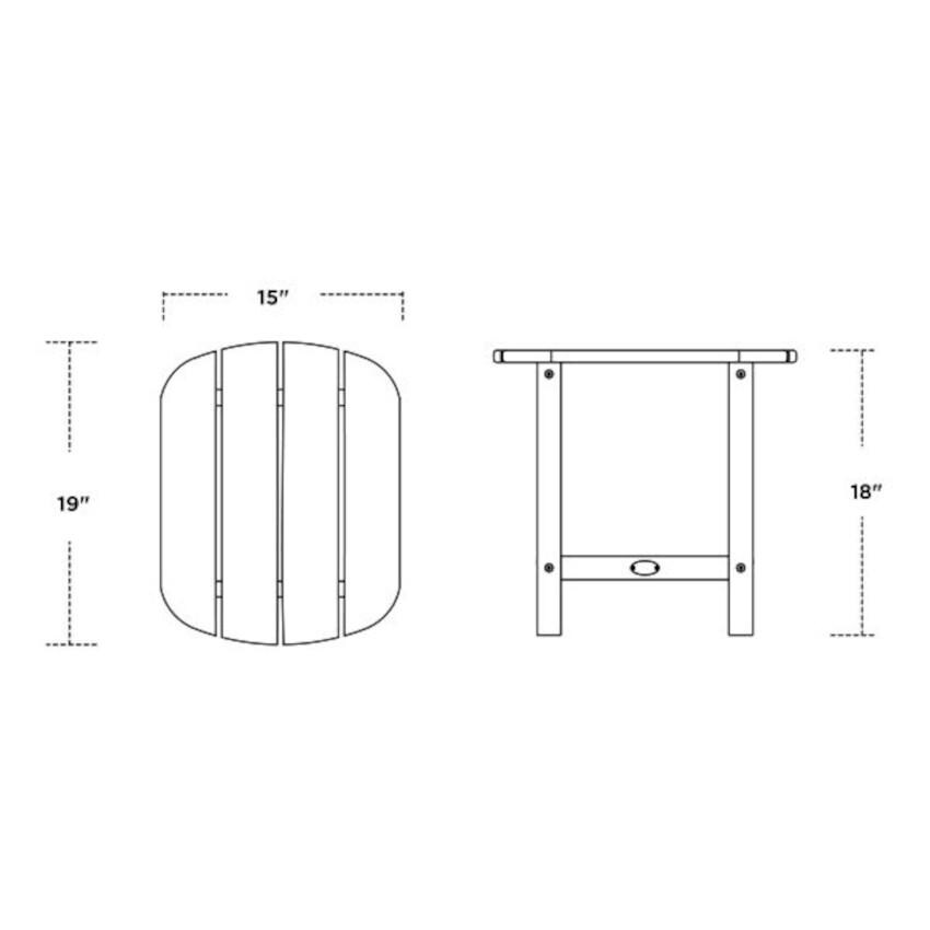 POLYWOOD PWS697-1-TE Classic Adirondack 3-Piece Set W/ South Beach 18-Inch Side Table - Side Table Dimensions thumbnail