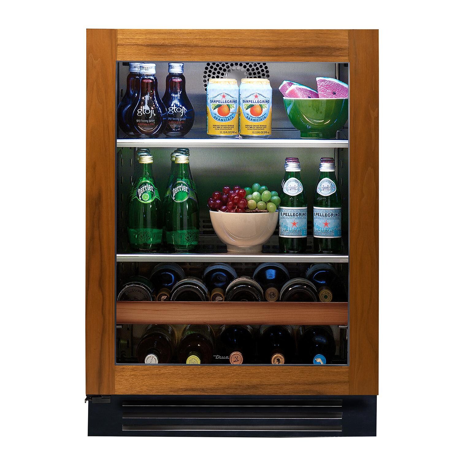 True 24 Inch 13 Bottle 147 Can Right Hinge Glass Door Outdoor Beverage Center - Overlay Ready - TBC-24-R-OG-C