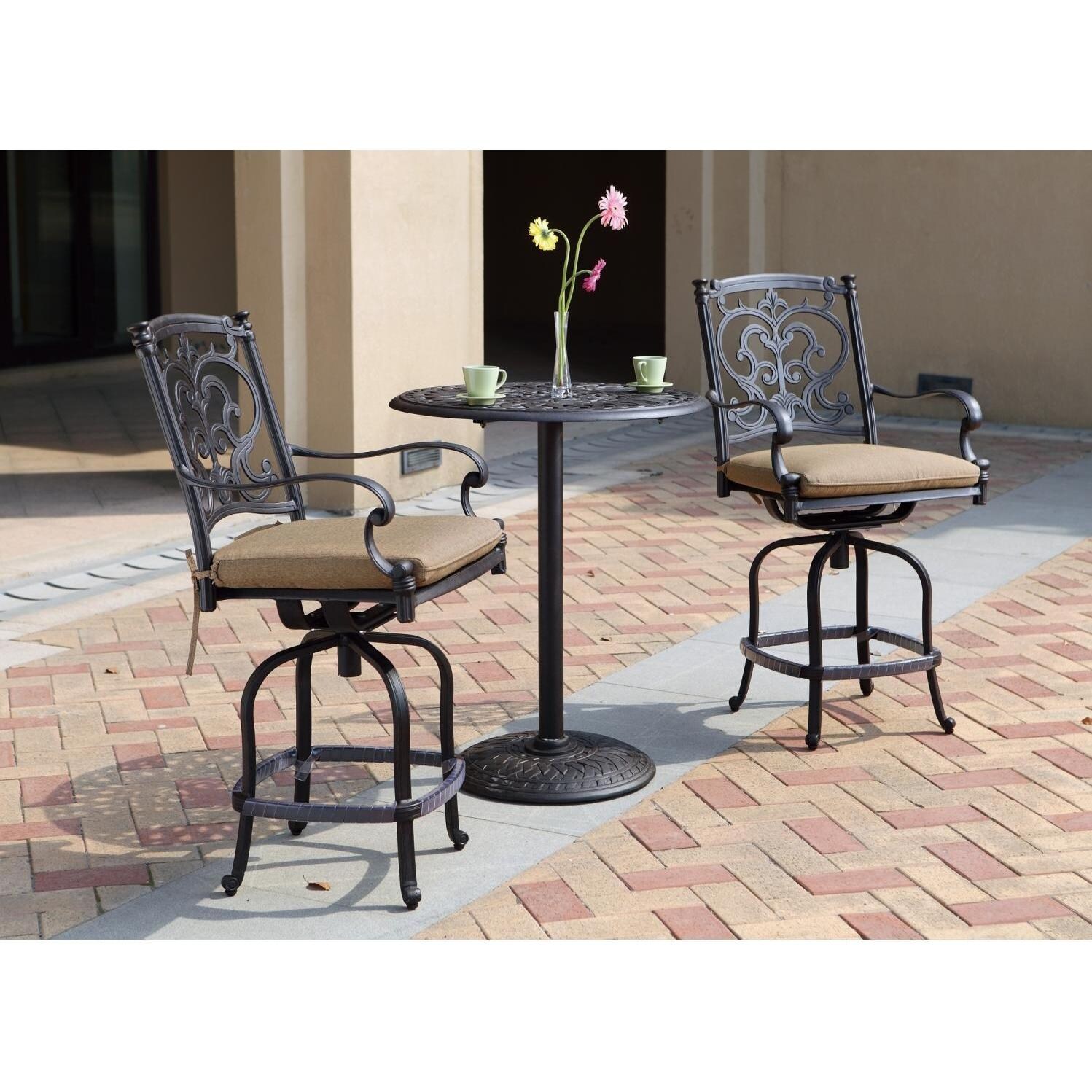 Darlee Santa Barbara 2-Person Patio Counter Height Bar Set thumbnail