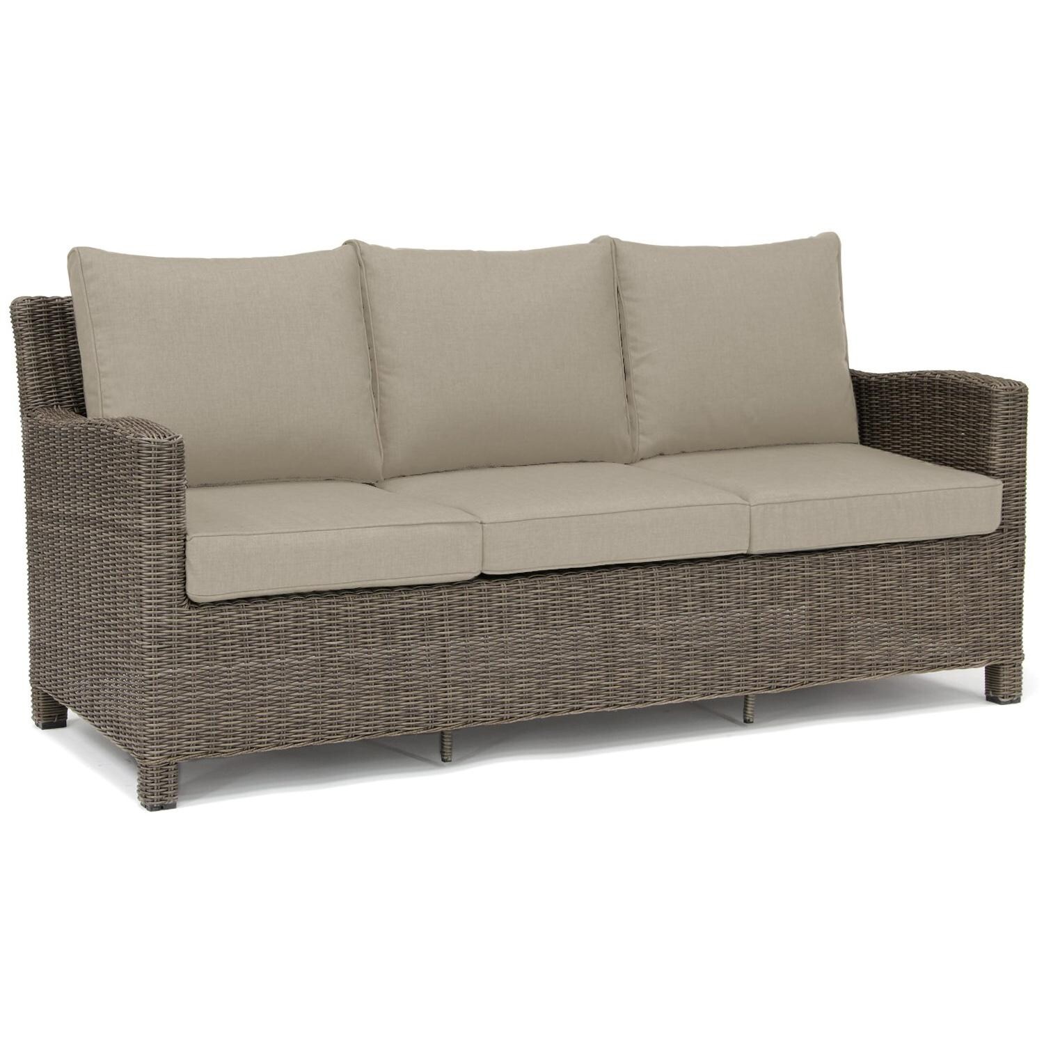 Palma 6 Pc Teak Lounge Seating Set in Cast Ash By KETTLER - Sofa - White Background thumbnail