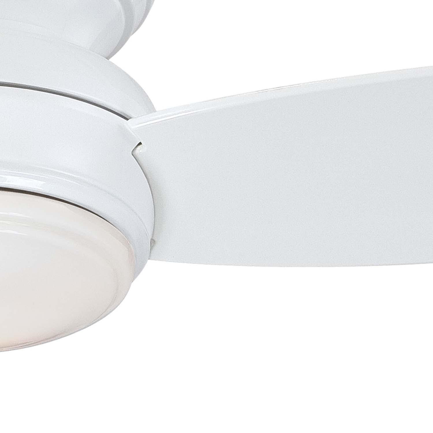 Minka-Aire F594L-WH Traditional Concept 52-Inch 3-Blade LED Ceiling Fan in White Finish w/ White Blades & Opal Glass - Blade Detail thumbnail