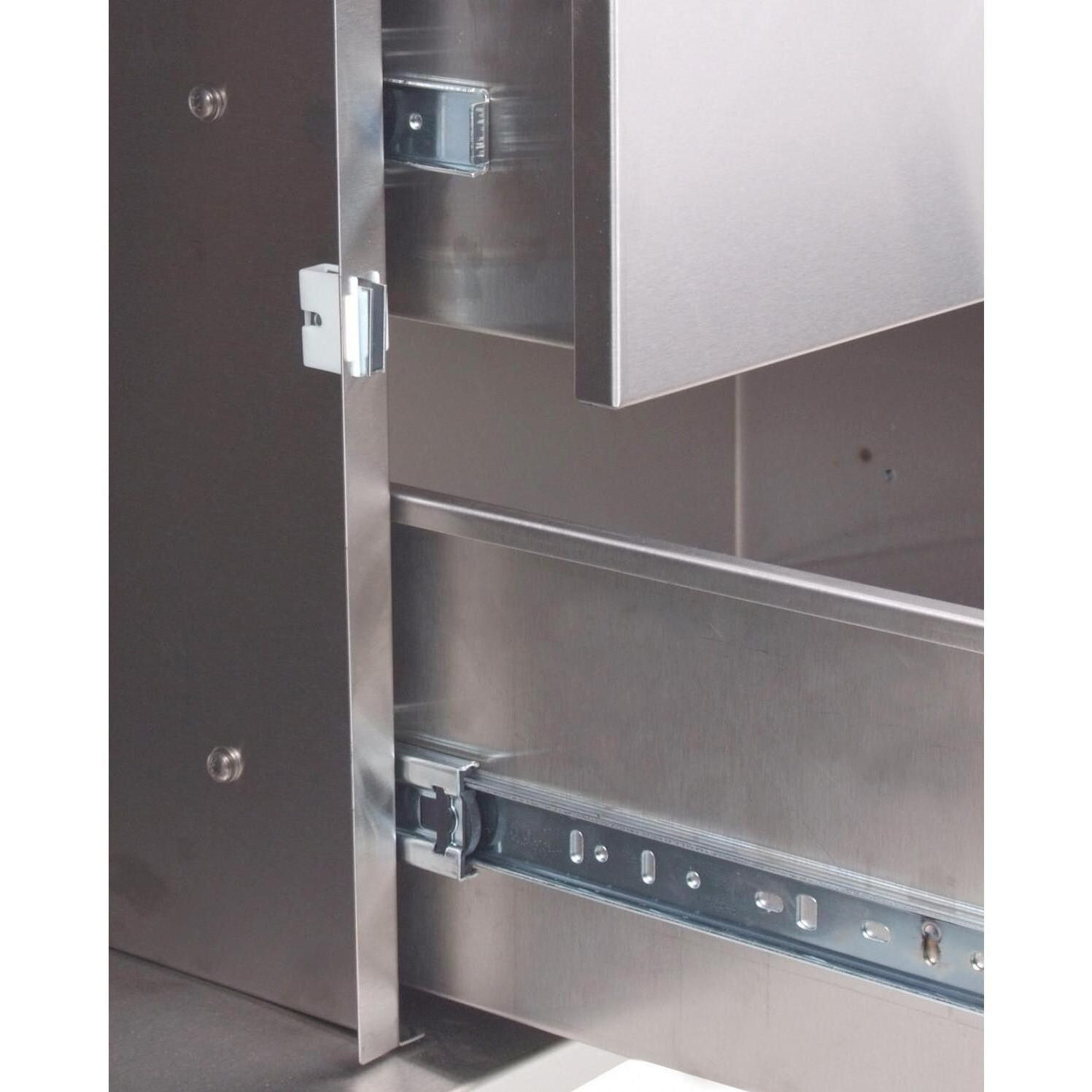 Commercial Grade Drawer Glides on Stainless Steel Cart for Primo Oval XL thumbnail