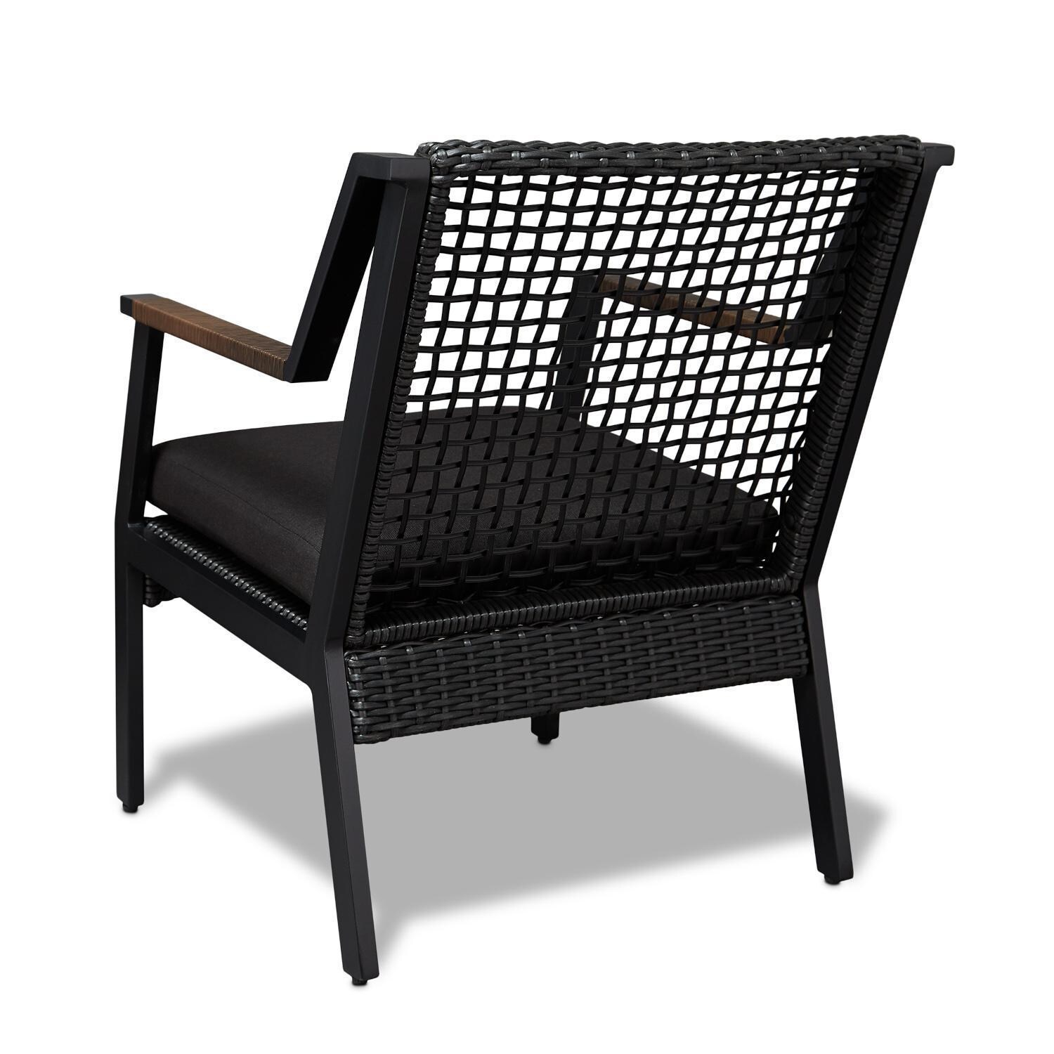 Lakeview Rustic Bay Black 2 Piece Aluminum Chair Set - Rear View - White Background thumbnail