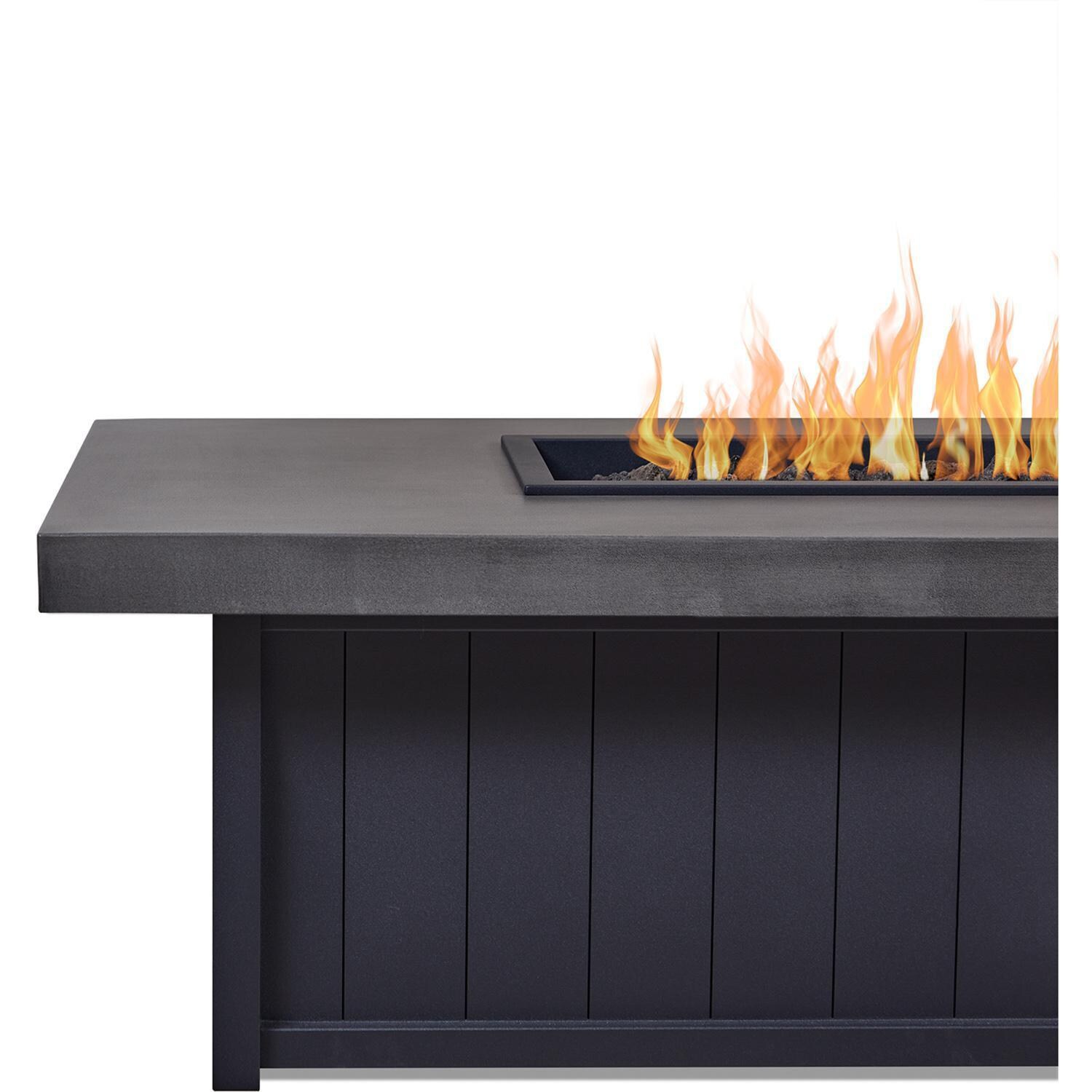 Grahamview 35267LP-CHRC/SMK 72 Inch Rectangular Aluminum Propane Fire Pit Table in Gray by BBQGuys Signature - Material - Detail thumbnail