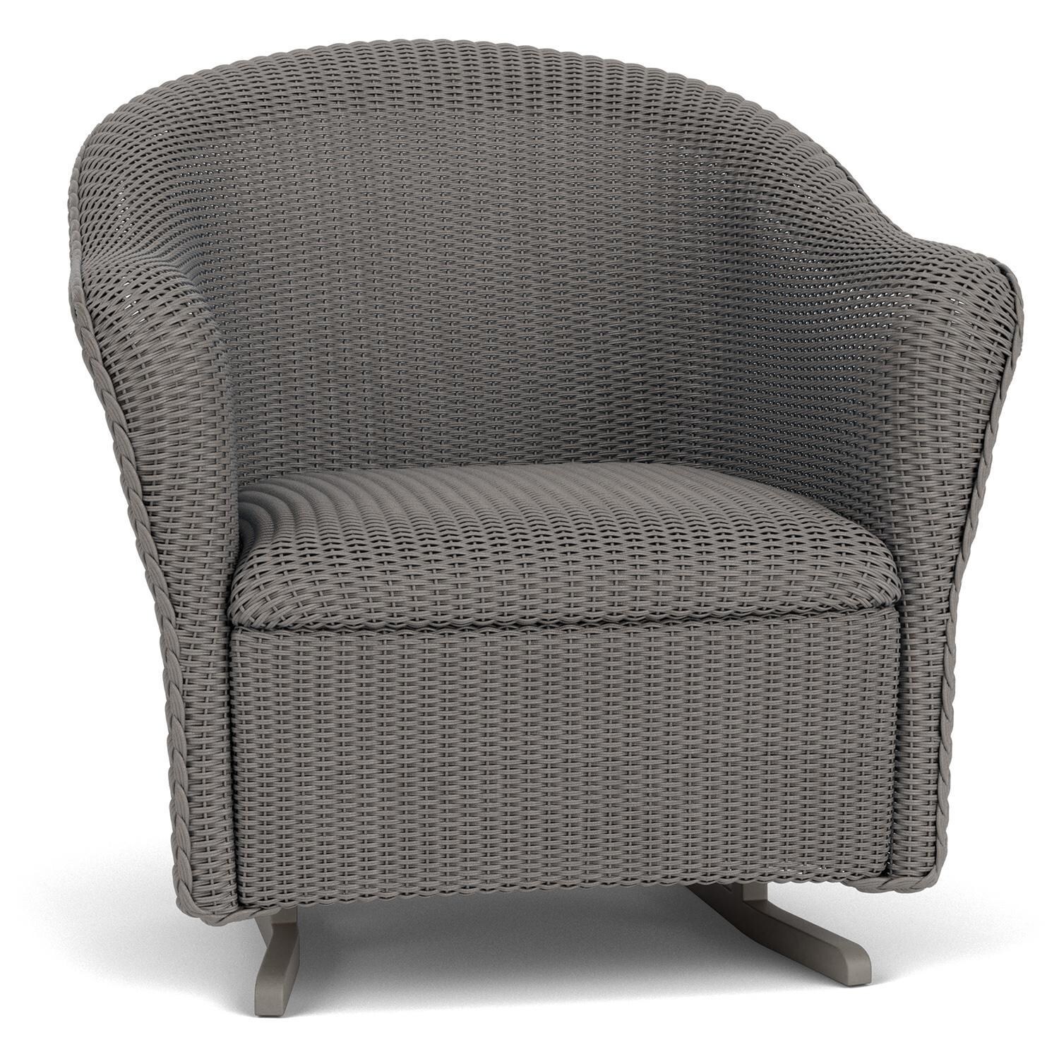 Lloyd Flanders Reflections Spring Rocker W/ Padded Seat in Pewter Finish - Angled thumbnail