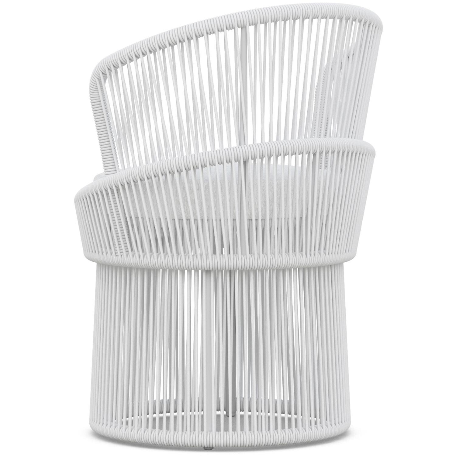 Azzurro Living Palma Woven Rope Dining Chair in White/Cloud - Back - White Background thumbnail