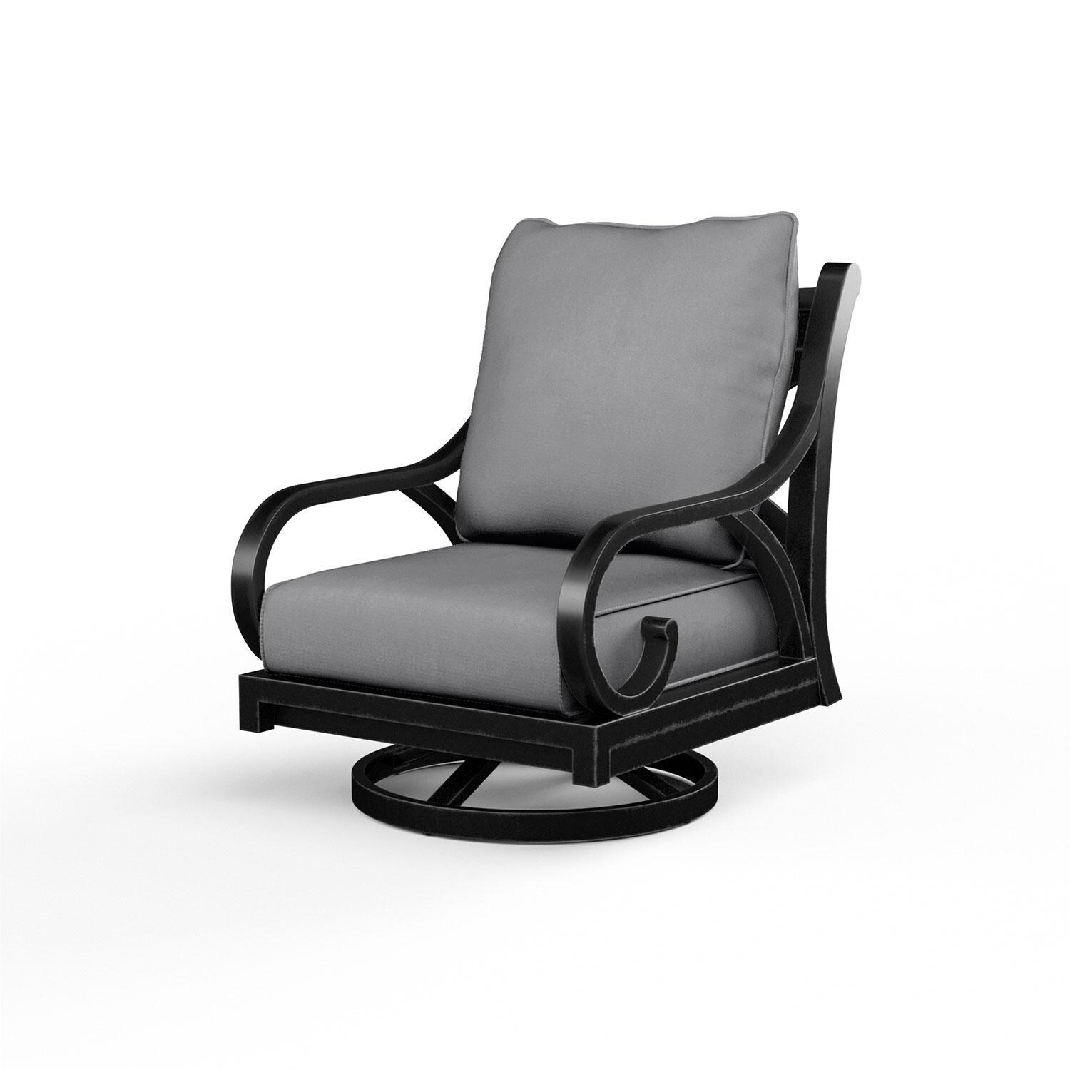 Monterey Aluminum Patio Swivel Rocker in Canvas Granite w/ Self Welt By Sunset West - Display - White Background thumbnail