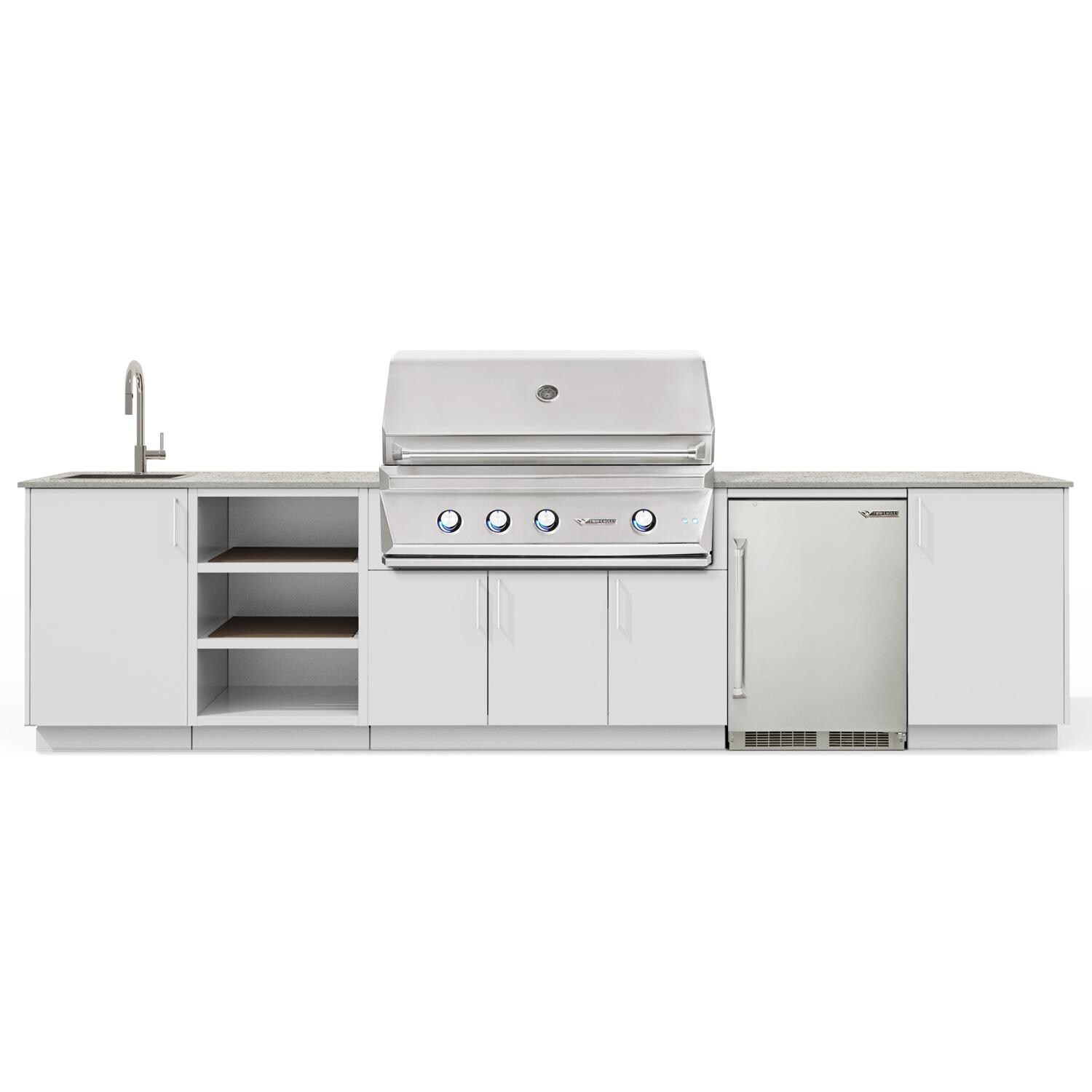 Urban Bonfire Eclipse 42 Outdoor Kitchen w/ Twin Eagles Propane Grill, Sink, Refrigerator, Keon Dekton Countertop & Chantilly Finish - B-Eclipse-42-TwinEagles-Keon-Chantilly